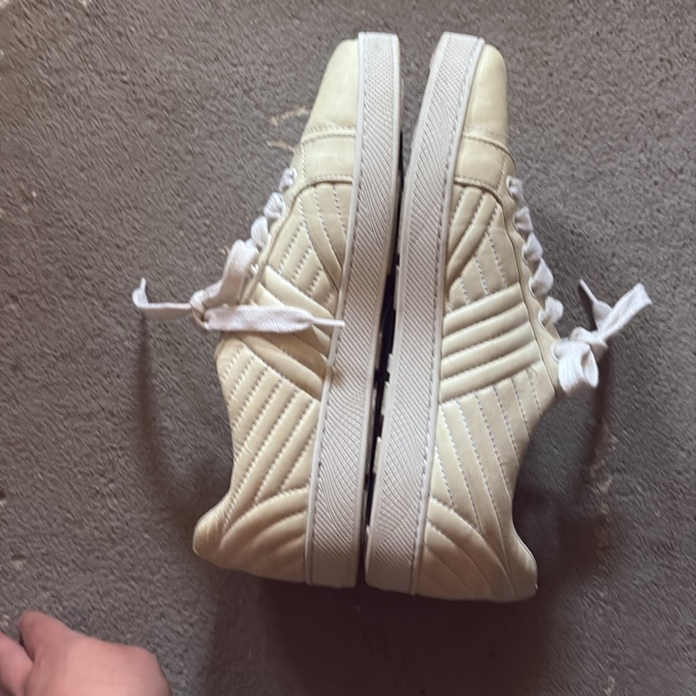Prada Off-White Lace-Up Sneakers - Picture 6 of 8